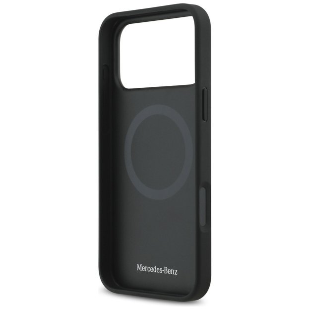 Mercedes Leather Large Laurel Leave MagSafe Case for iPhone 17 Pro Max - Black 6