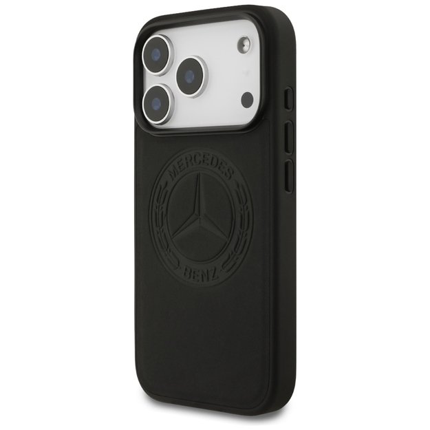 Mercedes Leather Vintage Logo MagSafe Case for iPhone 17 Pro - Black 1