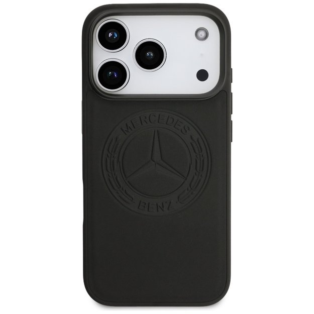 Mercedes Leather Vintage Logo MagSafe Case for iPhone 17 Pro - Black 2