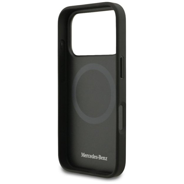 Mercedes Leather Vintage Logo MagSafe Case for iPhone 17 Pro - Black 6