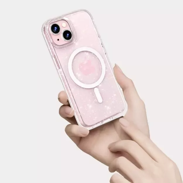 Tech-Protect FlexAir Hybrid MagSafe iPhone 15 Case - Clear Glitter 2