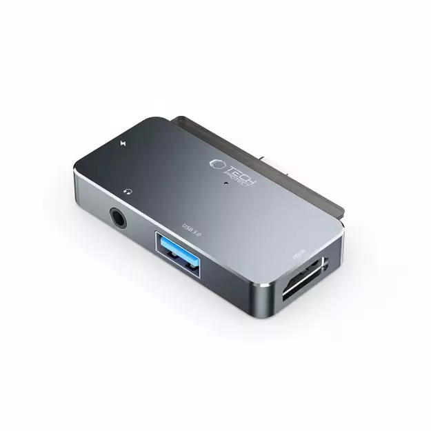 HUB Tech-Protect V6 4in1 USB-C - USB-A 3.0 / USB-C PD100W / HDMI / mini jack 3.5mm - gray 6