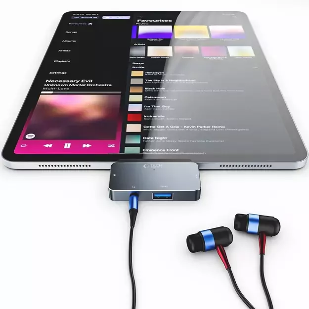 HUB Tech-Protect V6 4in1 USB-C - USB-A 3.0 / USB-C PD100W / HDMI / mini jack 3.5mm - gray 4