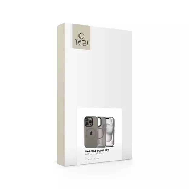 Tech-Protect MagMat MagSafe case for iPhone 15 Pro - titanium matte 10