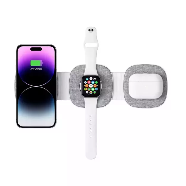 Tech-Protect QI15W-A32 3-in-1 Inductive Charger with MagSafe for Smartphone / Apple Watch / AirPods - Gray 2