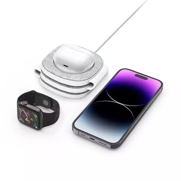 Tech-Protect QI15W-A32 3-in-1 Inductive Charger with MagSafe for Smartphone / Apple Watch / AirPods - Gray 3