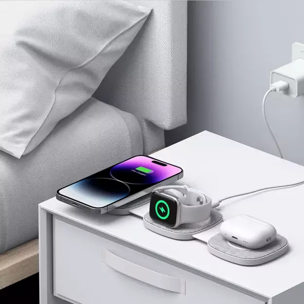 Tech-Protect QI15W-A32 3-in-1 Inductive Charger with MagSafe for Smartphone / Apple Watch / AirPods - Gray 6