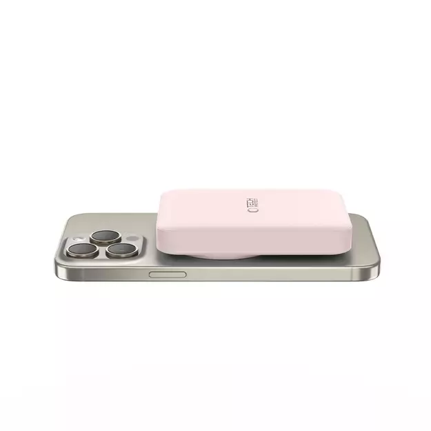 Tech-Protect LifeMag PB11 Powerbank with MagSafe 10000mAh 15W USB-C port - pink + USB-C cable 9