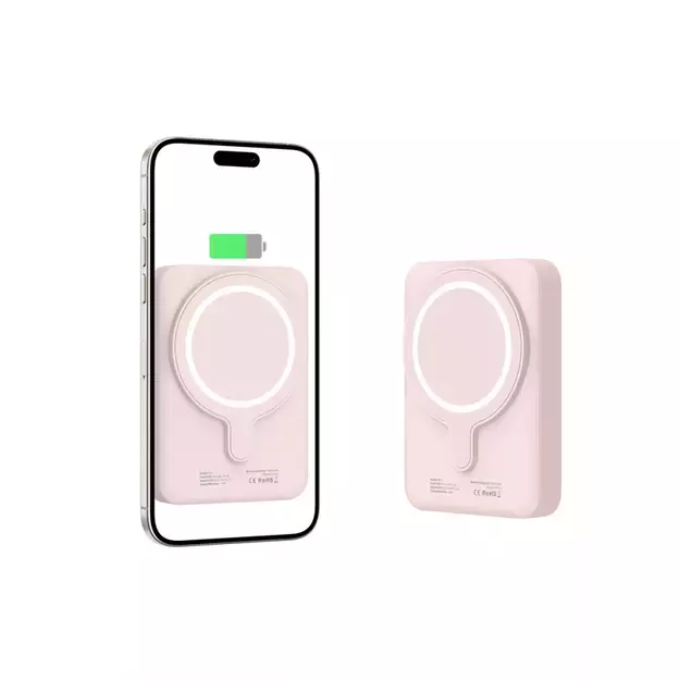 Tech-Protect LifeMag PB11 Powerbank with MagSafe 10000mAh 15W USB-C port - pink + USB-C cable 10