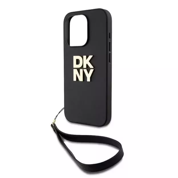 DKNY Wrist Strap Stock Logo case for iPhone 15 Pro - black 6