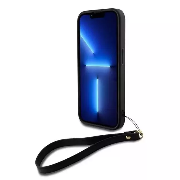 DKNY Wrist Strap Stock Logo case for iPhone 15 Pro - black 8