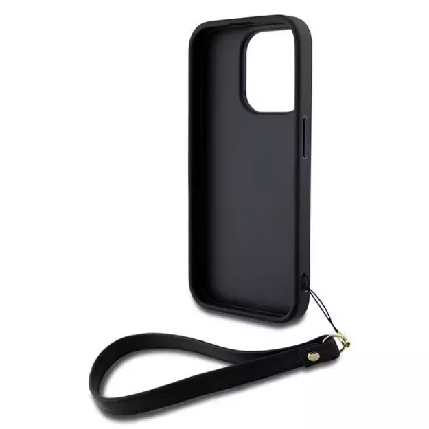 DKNY Wrist Strap Stock Logo case for iPhone 15 Pro - black 9