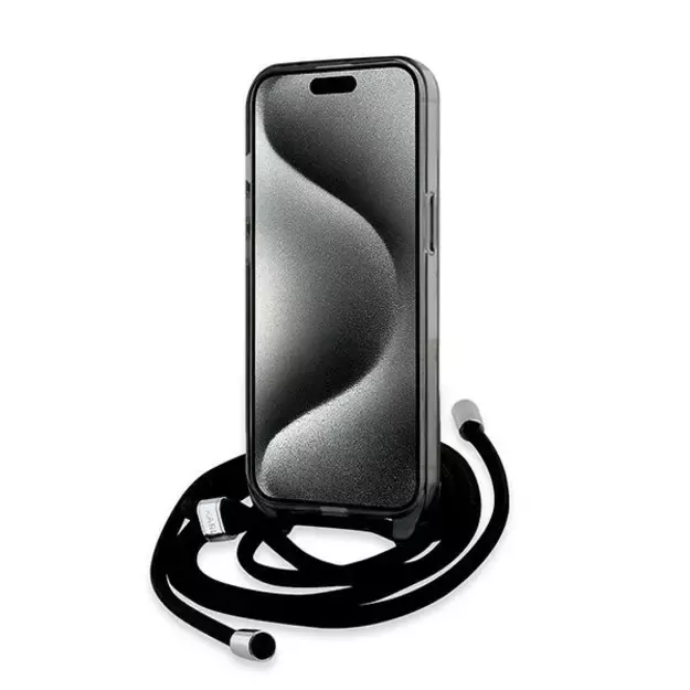 Karl Lagerfeld IML Crossbody Monogram Karl &amp  Choupette Head MagSafe Case for iPhone 15 / 14 / 13 - Black 3
