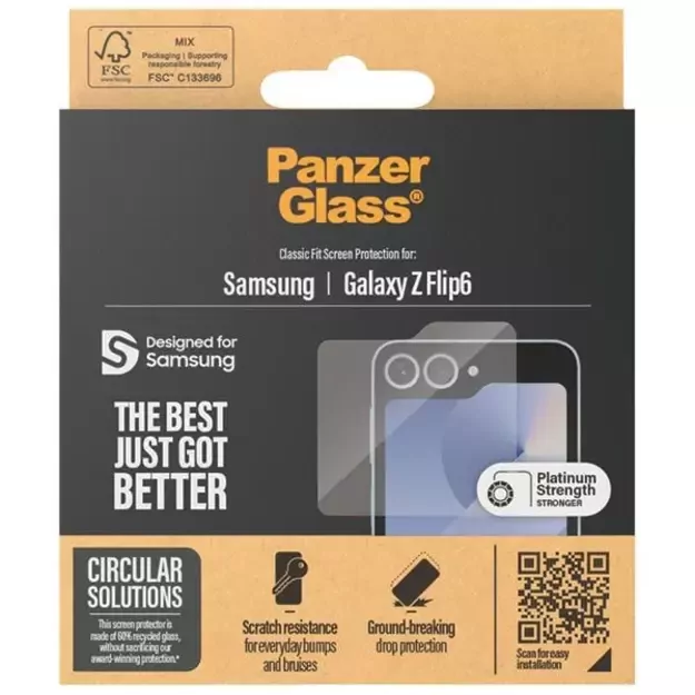 PanzerGlass Classic Fit glass on Samsung Galaxy Z Flip 6 6