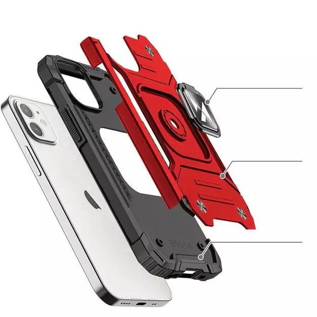 Wozinsky Ring Armor case for iPhone 14 armored cover magnetic holder ring red 10