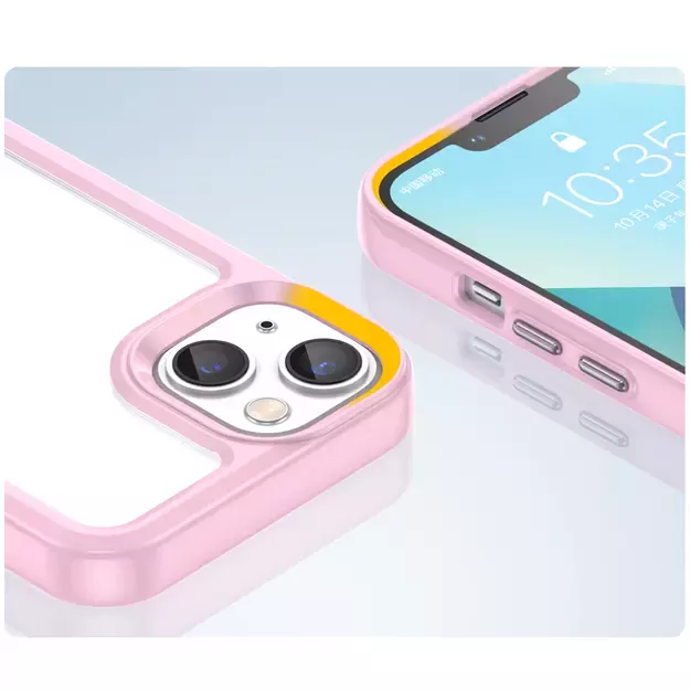 Outer Space Case iPhone 14 Plus hard cover with a gel frame pink 12