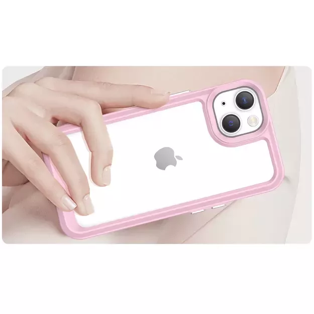 Outer Space Case iPhone 14 Plus hard cover with a gel frame pink 10