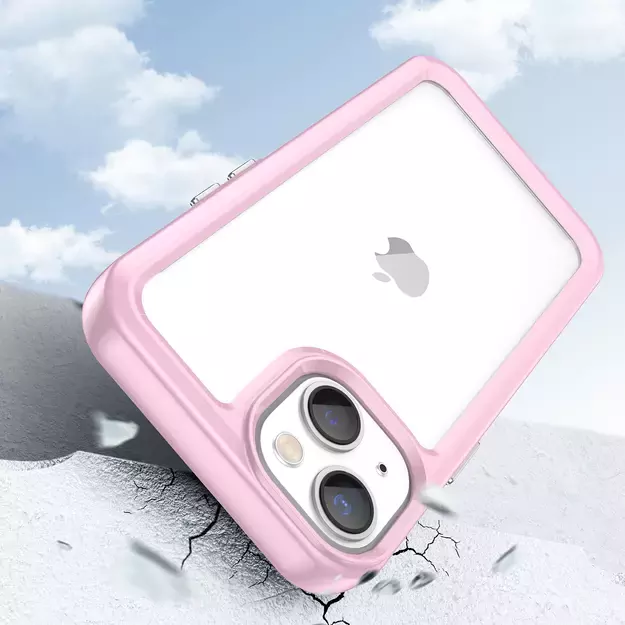 Outer Space Case iPhone 14 Plus hard cover with a gel frame pink 9