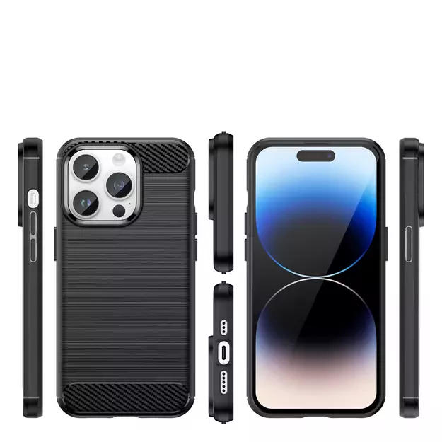 Carbon Case iPhone 14 Pro flexible gel back cover black 15