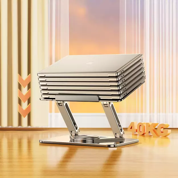 Laptop stand Wozinsky WRS-CPY84SS aluminum + Free! smartphone stand - silver 24