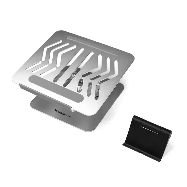 Laptop stand Wozinsky WRS-CPY84SS aluminum + Free! smartphone stand - silver 17