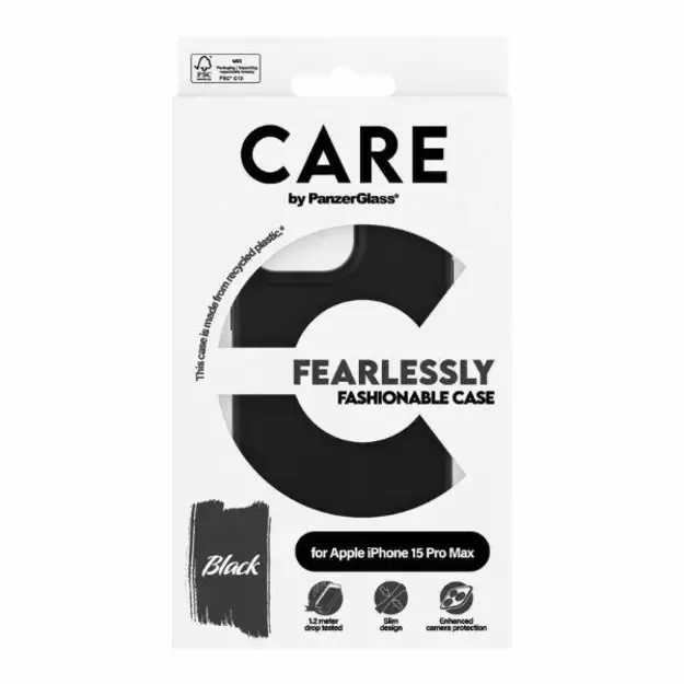 CARE by PanzerGlass Fearlessly Fashionable Case for iPhone 15 Pro Max - Black 6