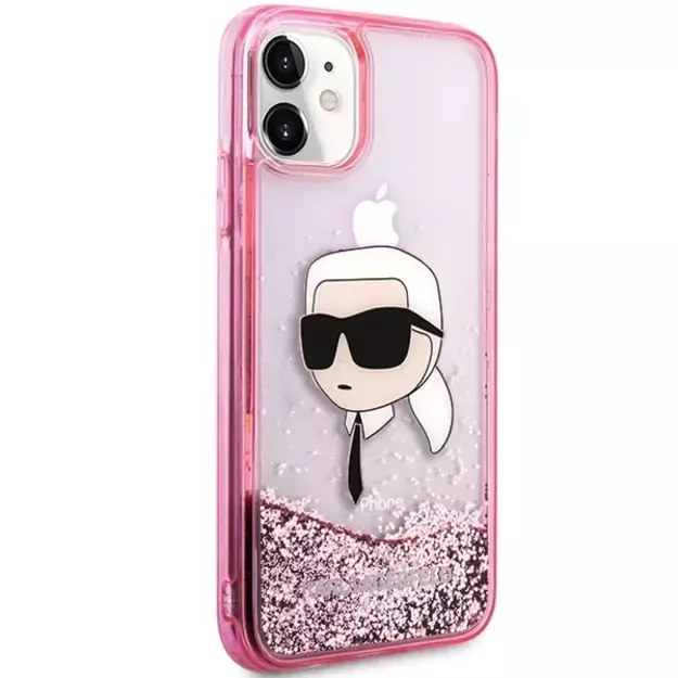 Karl Lagerfeld Glitter Karl Head iPhone 11/XR Case - Pink 4