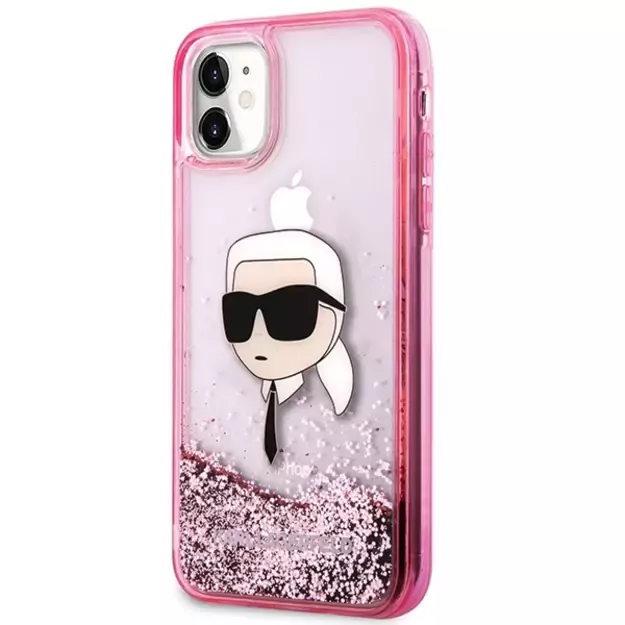 Karl Lagerfeld Glitter Karl Head iPhone 11/XR Case - Pink 1