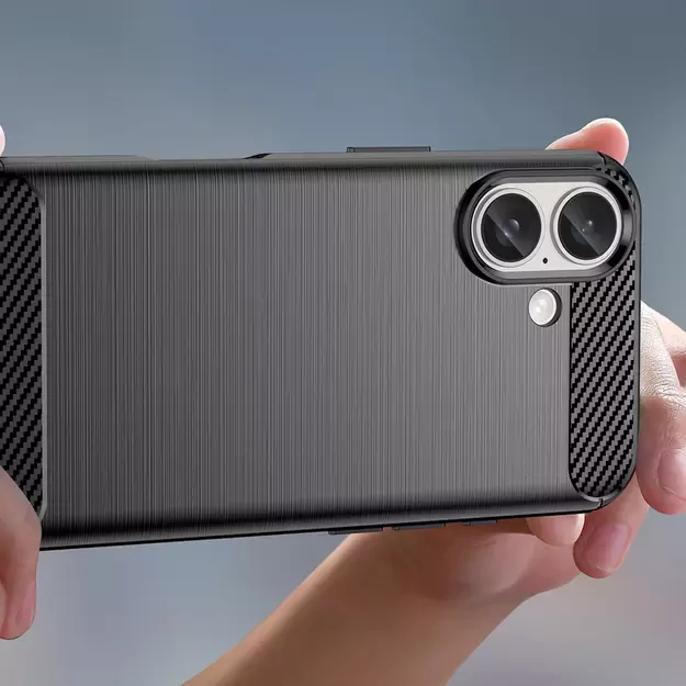Carbon Case for iPhone 16 Silicone Case - Black 5