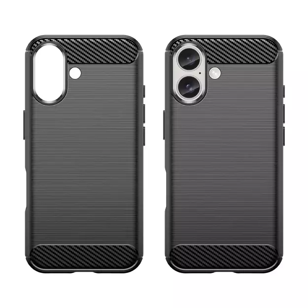 Carbon Case for iPhone 16 Silicone Case - Black 1
