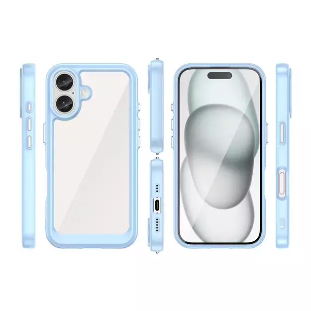 Outer Space Case with Gel Frame for iPhone 16 - Blue 8