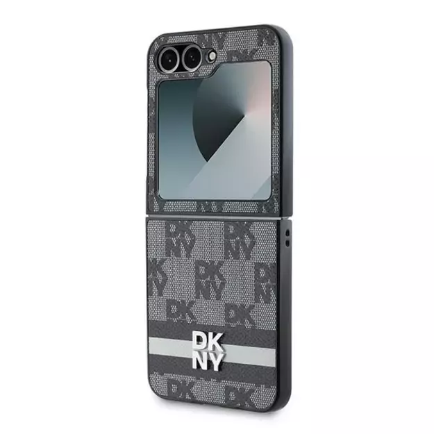 DKNY Checkered Pattern Printed Stripes case for Samsung Galaxy Z Flip 6 - black 5