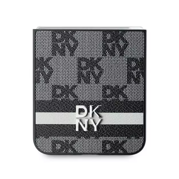 DKNY Checkered Pattern Printed Stripes case for Samsung Galaxy Z Flip 6 - black 4