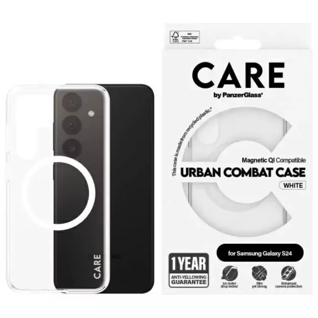 CARE by PanzerGlass Flagship QI Case for Samsung Galaxy S24 - Transparent