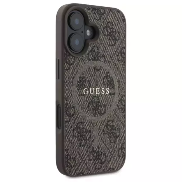 Guess 4G Ring Classic Logo MagSafe iPhone 16 Case - Brown 3