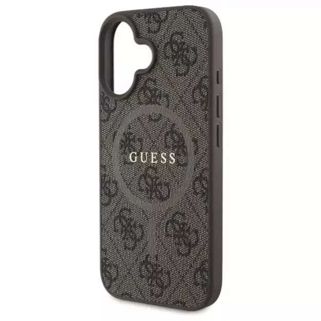 Guess 4G Ring Classic Logo MagSafe iPhone 16 Case - Brown 5