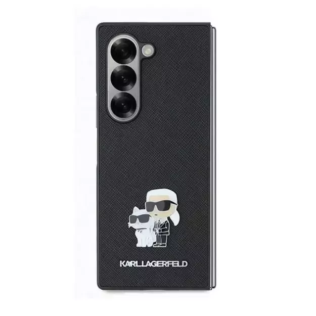 Karl Lagerfeld Saffiano Metal Pin Case for Samsung Galaxy Z Fold 6 - Black 1