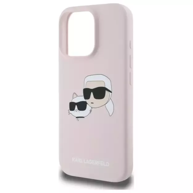 Karl Lagerfeld Silicone Case Heads Print MagSafe for iPhone 16 Pro - Pink 5