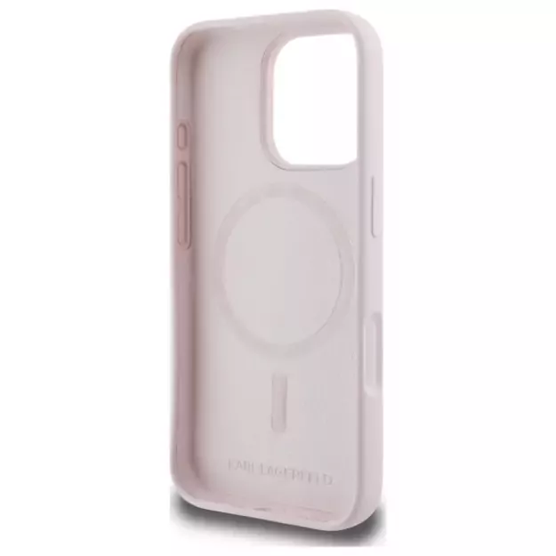 Karl Lagerfeld Silicone Case Heads Print MagSafe for iPhone 16 Pro - Pink 6