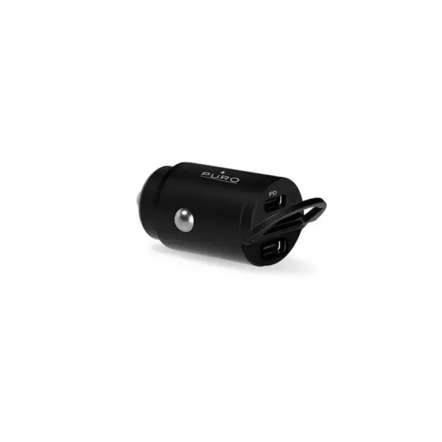 Puro Mini 30W Power Delivery 2 x USB-C Car Charger - Black 1