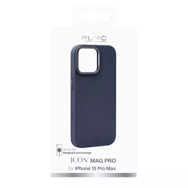 Puro Icon Mag Pro MagSafe Silicone Case for iPhone 15 Pro Max - Dark Blue 1