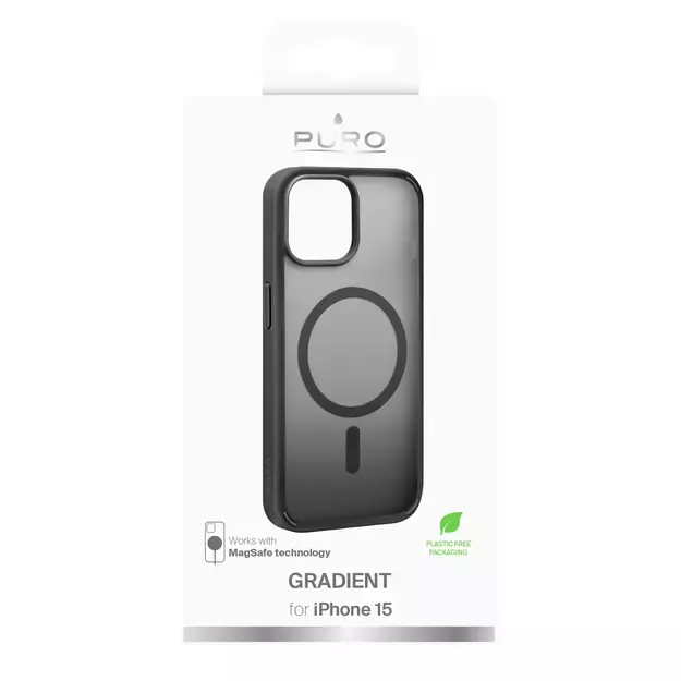 Puro Gradient Case with MagSafe for iPhone 15 - Black 1
