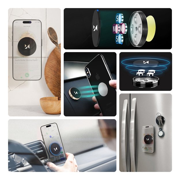 Wozinsky Self-adhesive Magnetic Car Dashboard Mount Black (WMH-02) 1