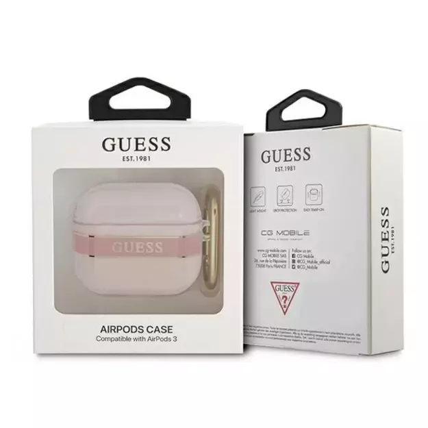Guess GUA3HHTSP AirPods 3 cover pink/pink Strap Collection 2