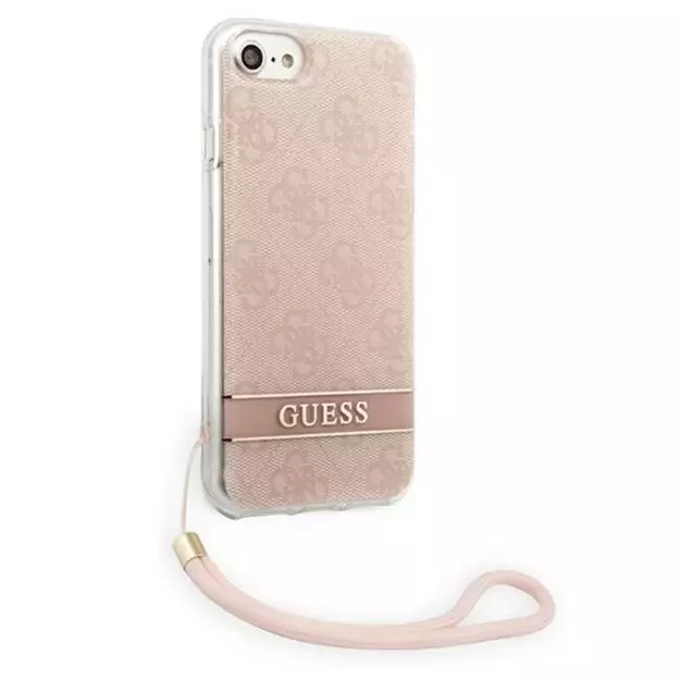 Guess GUOHCI8H4STP iPhone SE 2022 / SE 2020 / 7/ 8 pink/pink hardcase 4G Print Strap 10