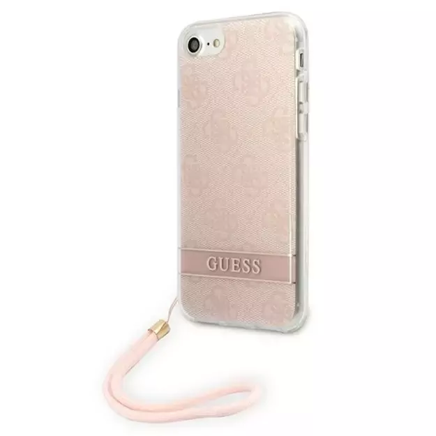 Guess GUOHCI8H4STP iPhone SE 2022 / SE 2020 / 7/ 8 pink/pink hardcase 4G Print Strap 8