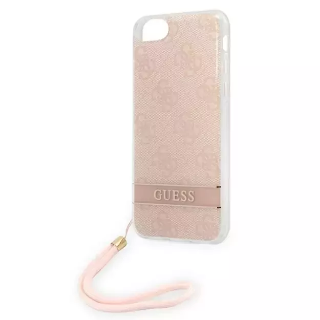 Guess GUOHCI8H4STP iPhone SE 2022 / SE 2020 / 7/ 8 pink/pink hardcase 4G Print Strap 12
