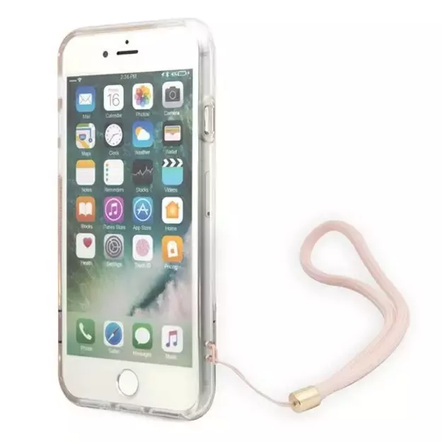Guess GUOHCI8H4STP iPhone SE 2022 / SE 2020 / 7/ 8 pink/pink hardcase 4G Print Strap 11