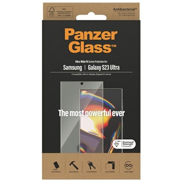 PanzerGlass Ultra-Wide Fit tempered glass for Samsung Galaxy S23 Ultra S918 2