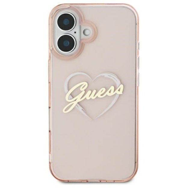 Guess IML Heart iPhone 16 Case - Pink 7